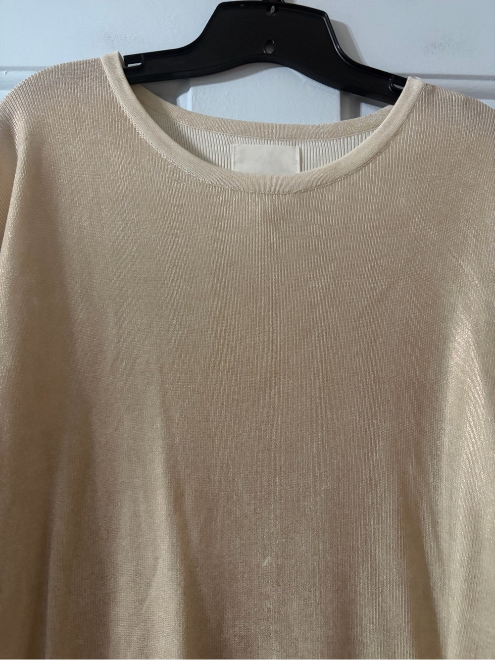 Avec Les Filles Champagne Gold Long Sleeve Sweater Mini Dress Size large. - Picture 3 of 10
